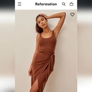 NWOT Brown Reformation Wrap Dress (SOLD OUT ONLINE)